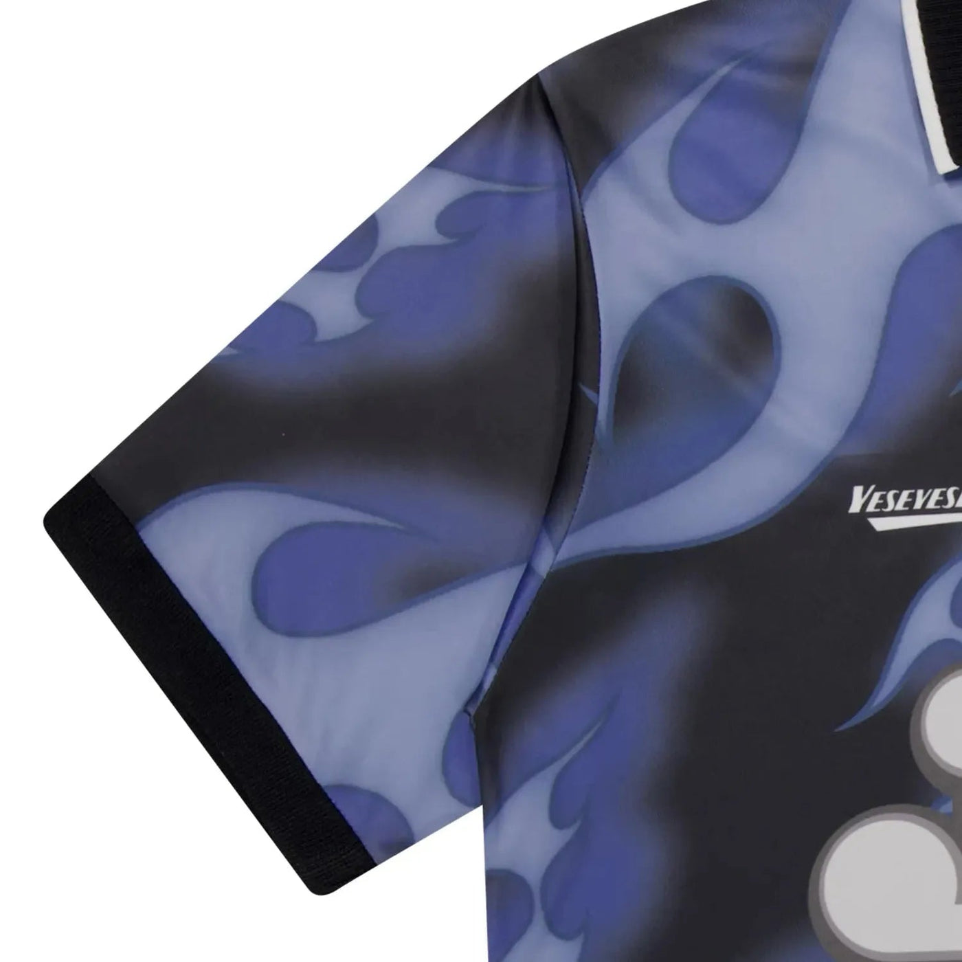 BLUE AND BLACK FLAME-PATTERNED SOCCER JERSEY SPORT ADDICT