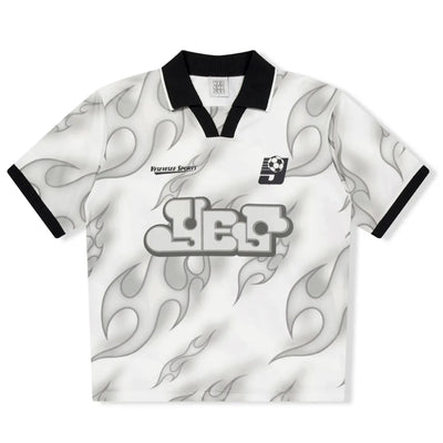 BLUE AND BLACK FLAME-PATTERNED SOCCER JERSEY SPORT ADDICT