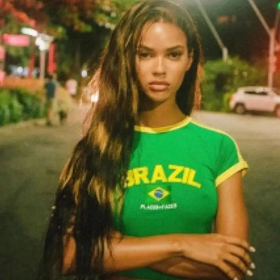 BRAZIL CROP TOP - GREEN AND YELLOW Y2K DESIGN