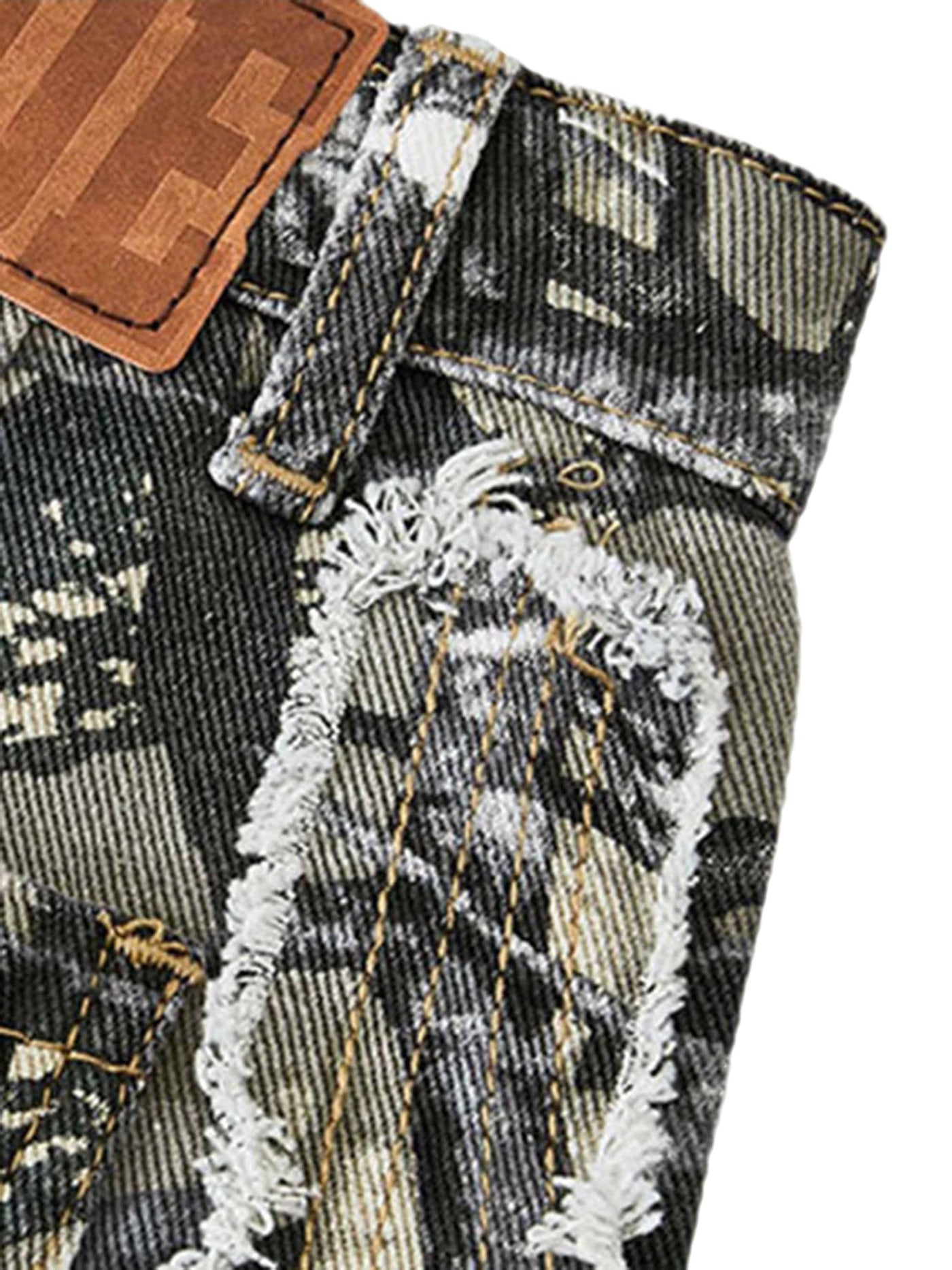 CAMOUFLAGE CARGO PANTS - MID WAIST CASUAL VINTAGE LONG PANTS