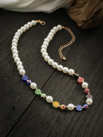 COLORFUL PEARL BEACH CHOKER NECKLACE