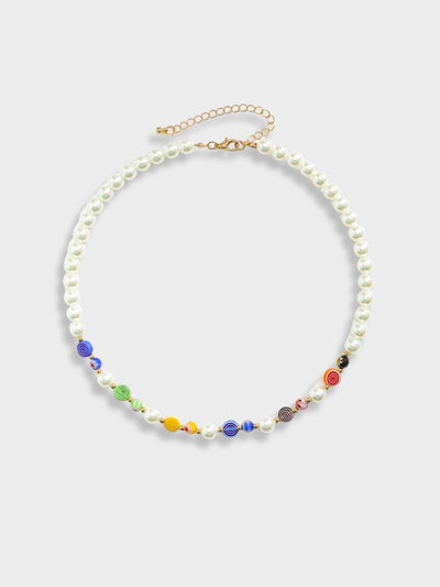 COLORFUL PEARL BEACH CHOKER NECKLACE