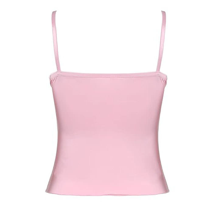 Coquette Girl Pink Bow Lace Top