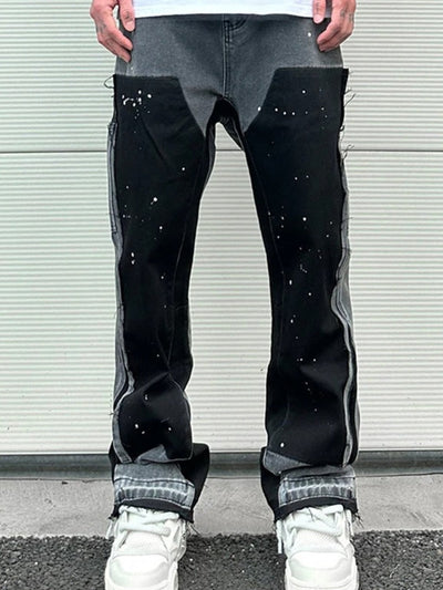 DISTRESSED PATCHWORK DENIM PANTS FOR MEN - DENIM JEANS PATCHED STYLE
