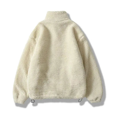FLEECE JACKET CREAM HIP HOP STYLE