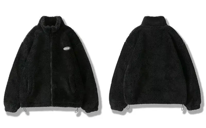 FLEECE JACKET CREAM HIP HOP STYLE