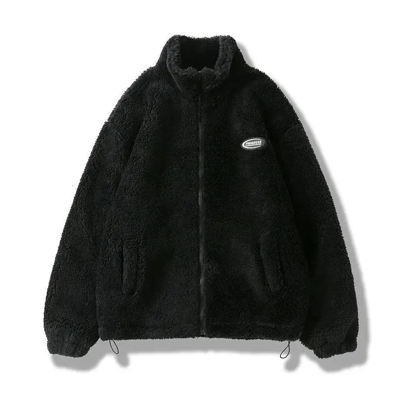 FLEECE JACKET CREAM HIP HOP STYLE