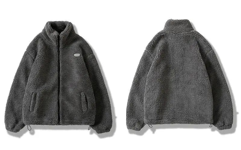 FLEECE JACKET CREAM HIP HOP STYLE