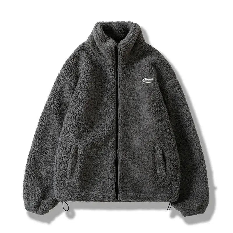 FLEECE JACKET CREAM HIP HOP STYLE