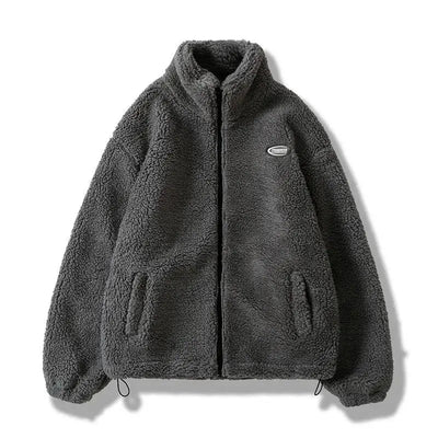 FLEECE JACKET CREAM HIP HOP STYLE