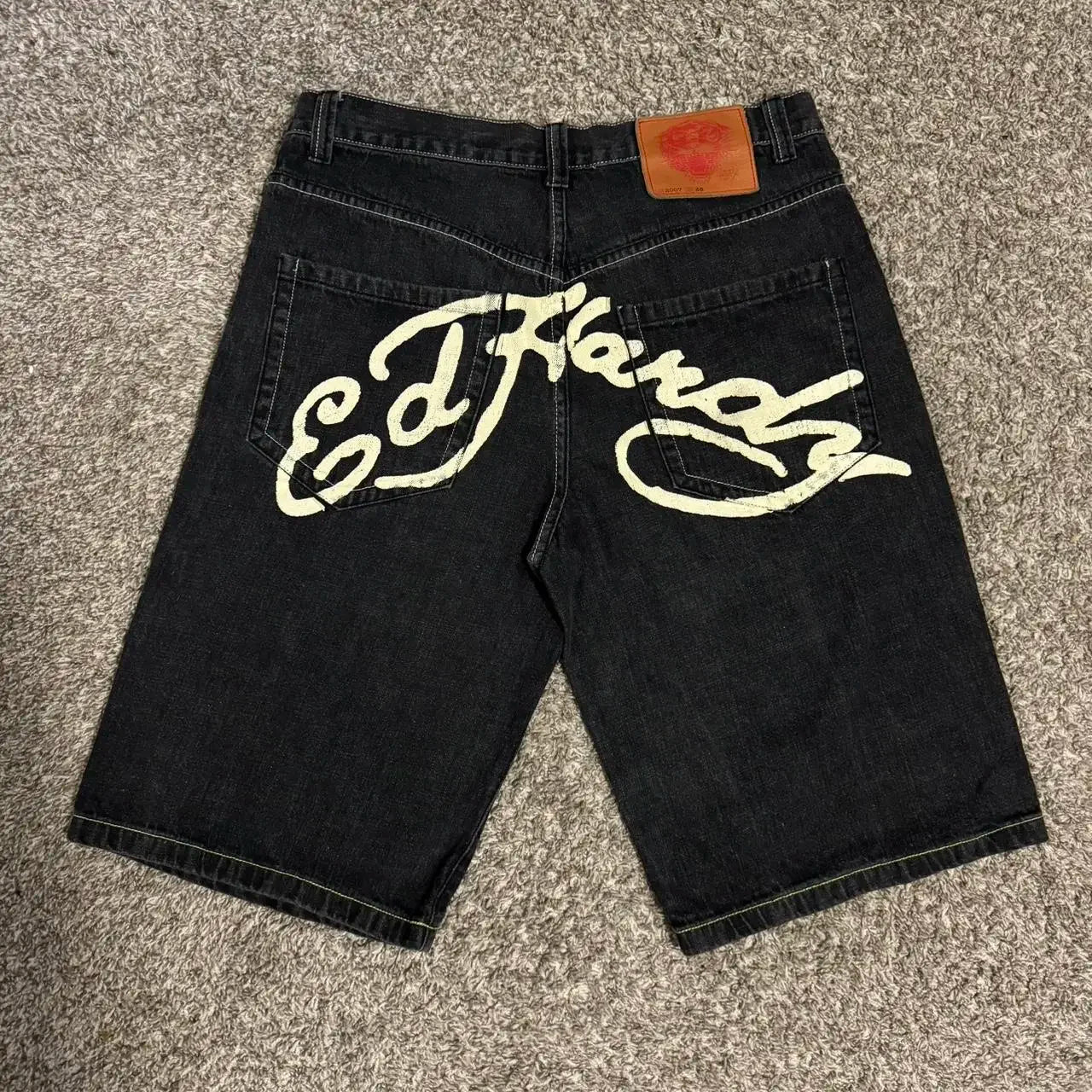 GOTHIC DENIM SHORTS ED HARDY BLACK DENIM STYLE