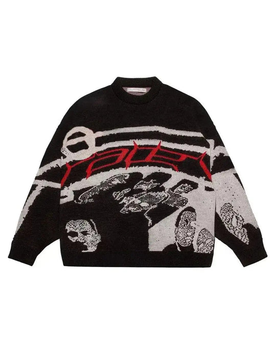 LifeOfStreetwear | Women’s Oversized Knit Striped Sweater