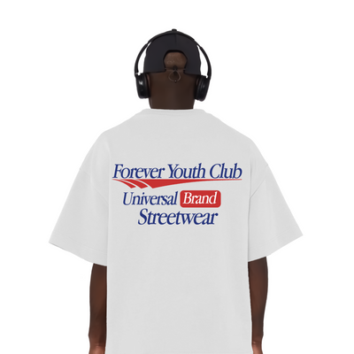 GRAPHIC TEE WITH PRINT DESIGN - OVERSIZED WHITE STREETWEAR T-SHIRT