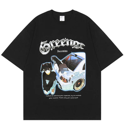 GRAPHIC TEE WITH VINTAGE CAR DESIGN
