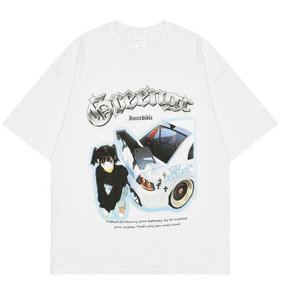 GRAPHIC TEE WITH VINTAGE CAR DESIGN