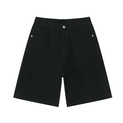 GRAY DENIM SHORTS CASUAL COTTON DENIM