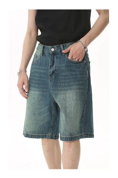 GRAY DENIM SHORTS CASUAL COTTON DENIM