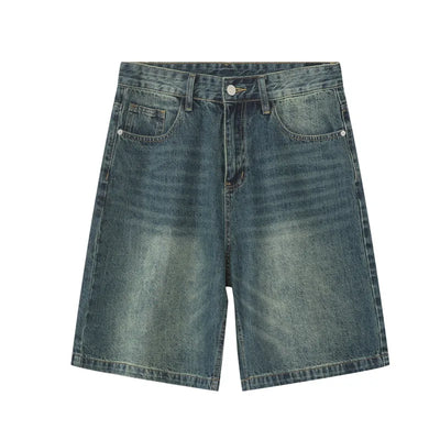 GRAY DENIM SHORTS CASUAL COTTON DENIM