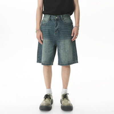 GRAY DENIM SHORTS CASUAL COTTON DENIM
