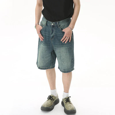 GRAY DENIM SHORTS CASUAL COTTON DENIM