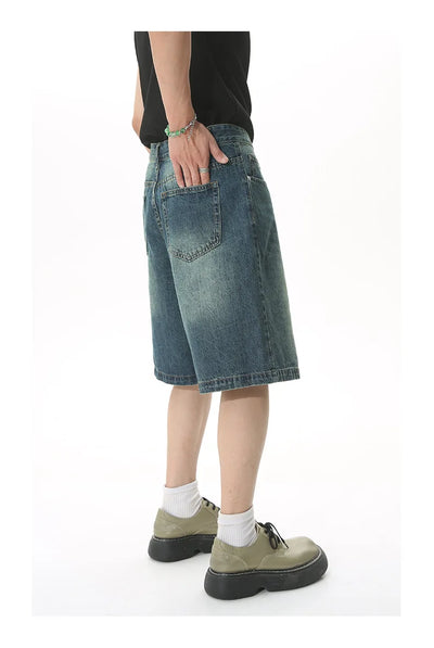 GRAY DENIM SHORTS CASUAL COTTON DENIM