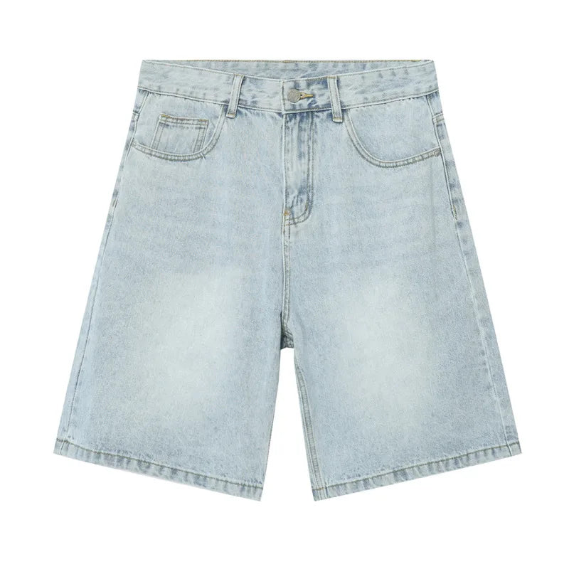 GRAY DENIM SHORTS CASUAL COTTON DENIM