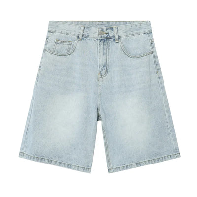 GRAY DENIM SHORTS CASUAL COTTON DENIM
