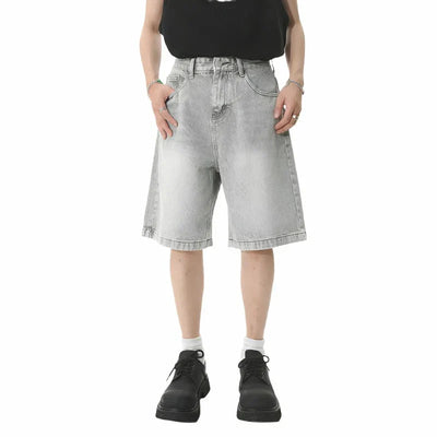 GRAY DENIM SHORTS CASUAL COTTON DENIM