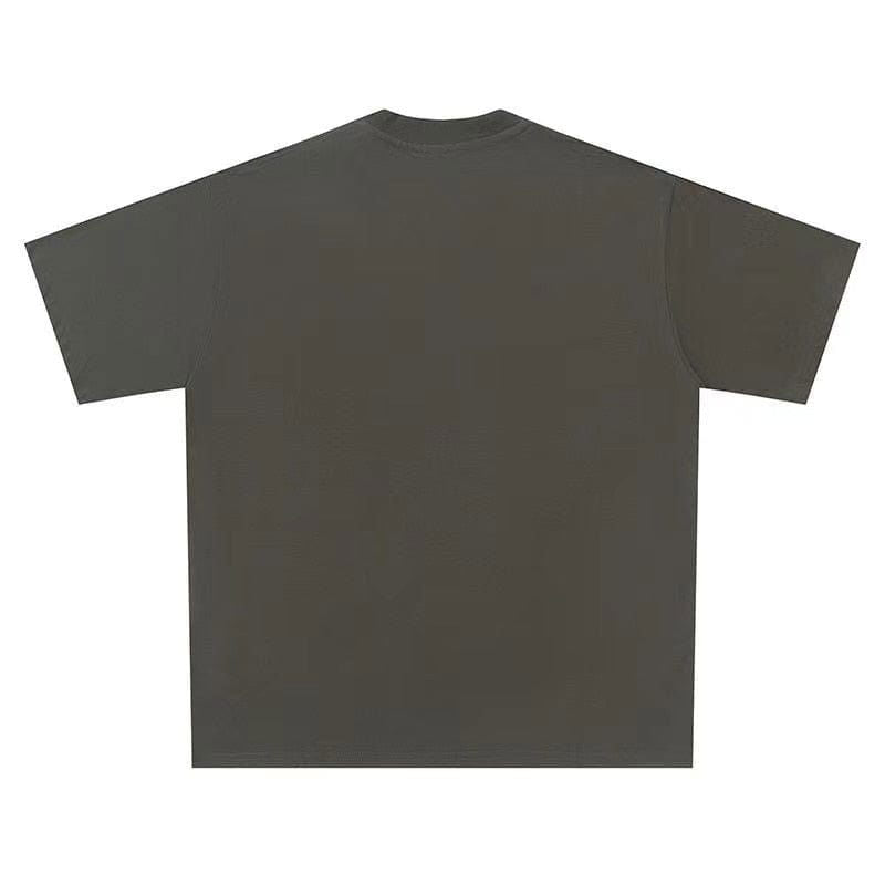GRAY GRAPHIC T-SHIRT WITH ATOMIC PATTERNED DESIGN FOR UNIQUE STREETWEAR STYLE