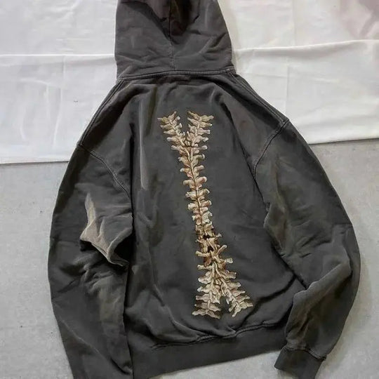 LifeOfStreetwear | Men’s Gray Y2K Skeleton Zip Up Hoodie