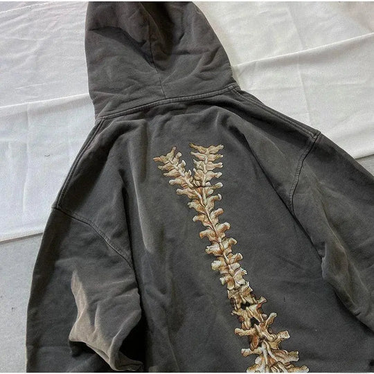 LifeOfStreetwear | Men’s Gray Y2K Skeleton Zip Up Hoodie