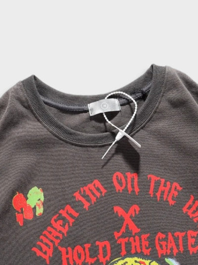 GRAY SKULL DESIGN TEE SHIRT Y2K STYLE