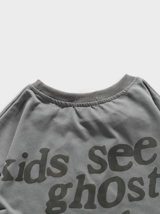 LifeOfStreetwear | Unisex Gray Heart Graphic Oversized T-Shirt