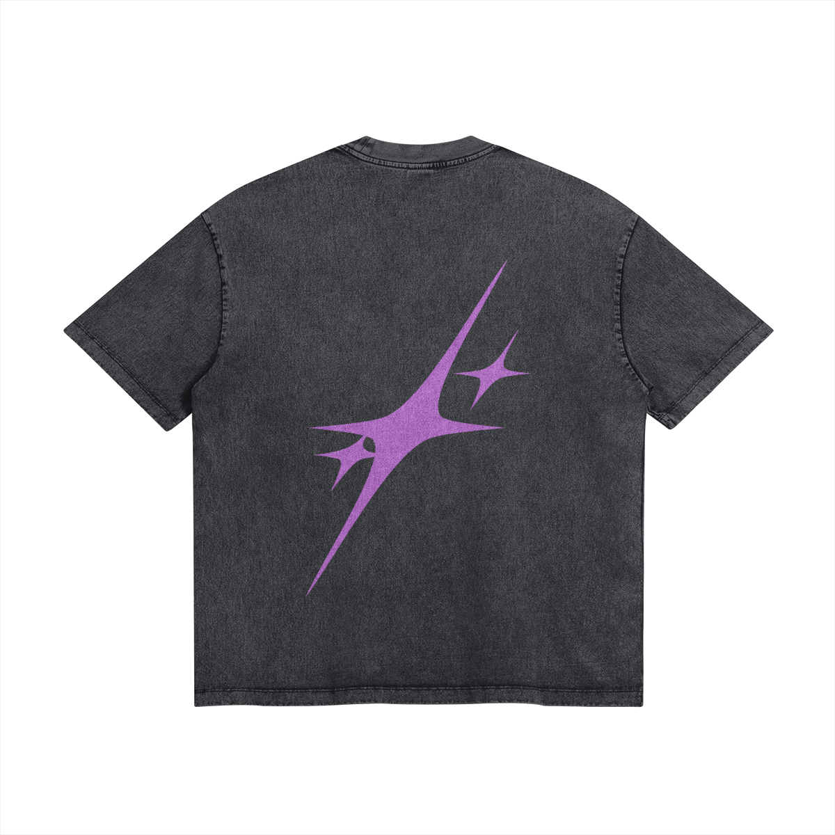 GRAY UNISEX TEE SHIRT WITH PURPLE TEXT