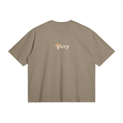 KHAKI TEE SHIRT WITH GLORY TEXT - UNISEX TEE