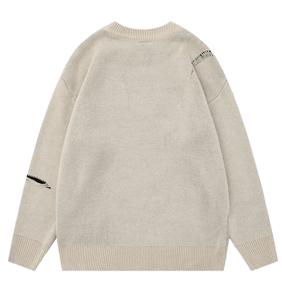 KNITTED VINTAGE BUTTERFLY PULLOVER WITH BUTTERFLY DESIGNS