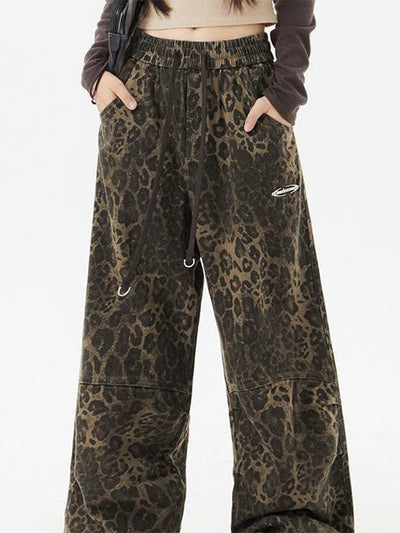 LEOPARD PRINT BAGGY PANTS BOLD PUNK LEOPARD STYLE