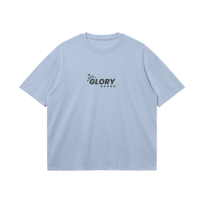 LIGHT BLUE TEE SHIRT WITH STAR DESIGN - STYLISH WANTED PRINT
