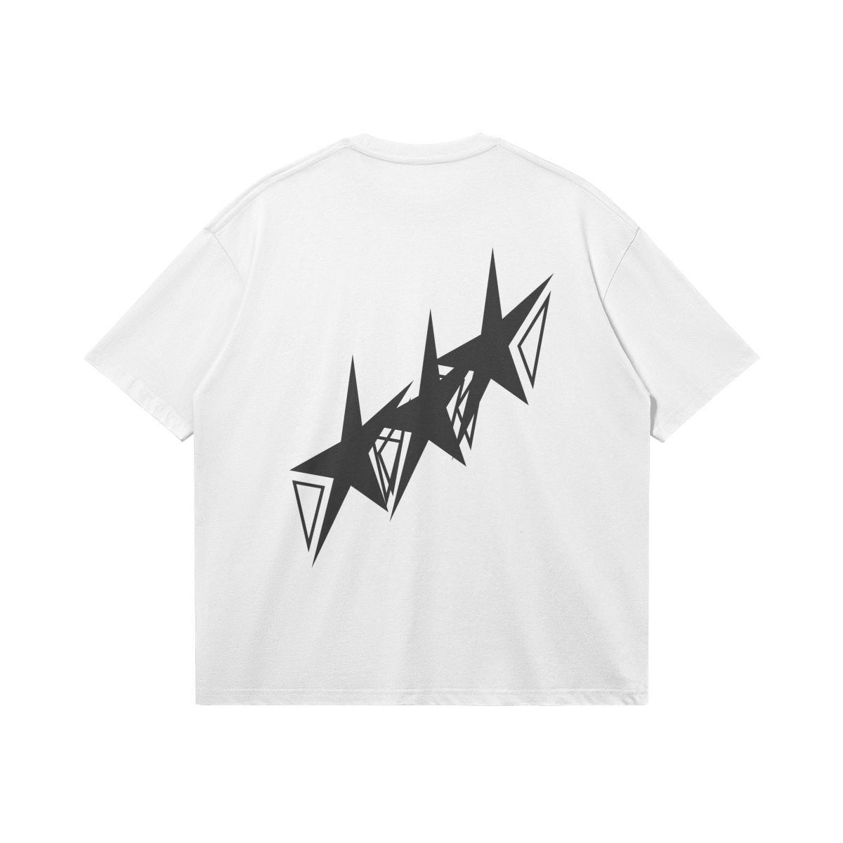 LIGHT BLUE TEE SHIRT WITH STAR DESIGN - STYLISH WANTED PRINT