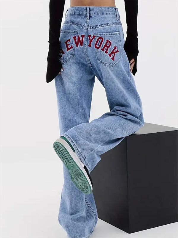 LIGHT BLUE WIDE-LEG JEANS 90S BOYFRIEND JEANS