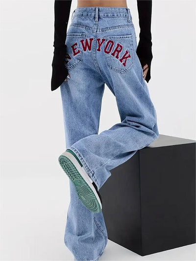 LIGHT BLUE WIDE-LEG JEANS 90S BOYFRIEND JEANS