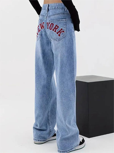 LIGHT BLUE WIDE-LEG JEANS 90S BOYFRIEND JEANS