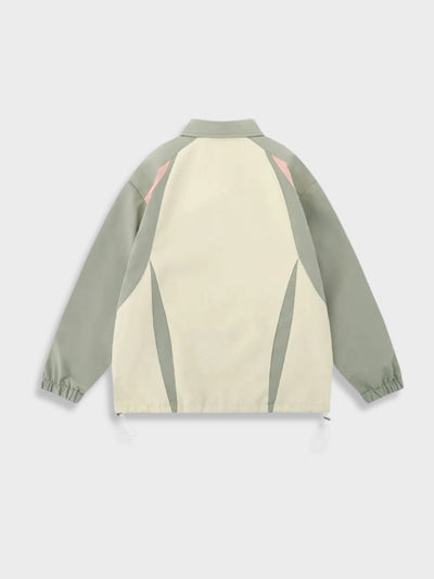 LIGHT GREEN AND CREAM JACKET WITH PINK ACCENTS Y2K STYLE
