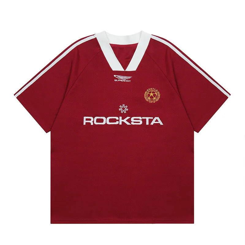 MAROON SOCCER JERSEY TEE SHIRT SUPERHOT
