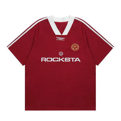 MAROON SOCCER JERSEY TEE SHIRT SUPERHOT