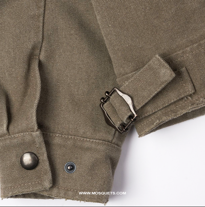OLIVE GREEN ZIP-UP JACKET OVERSIZED DISTRESSED STREETWEAR