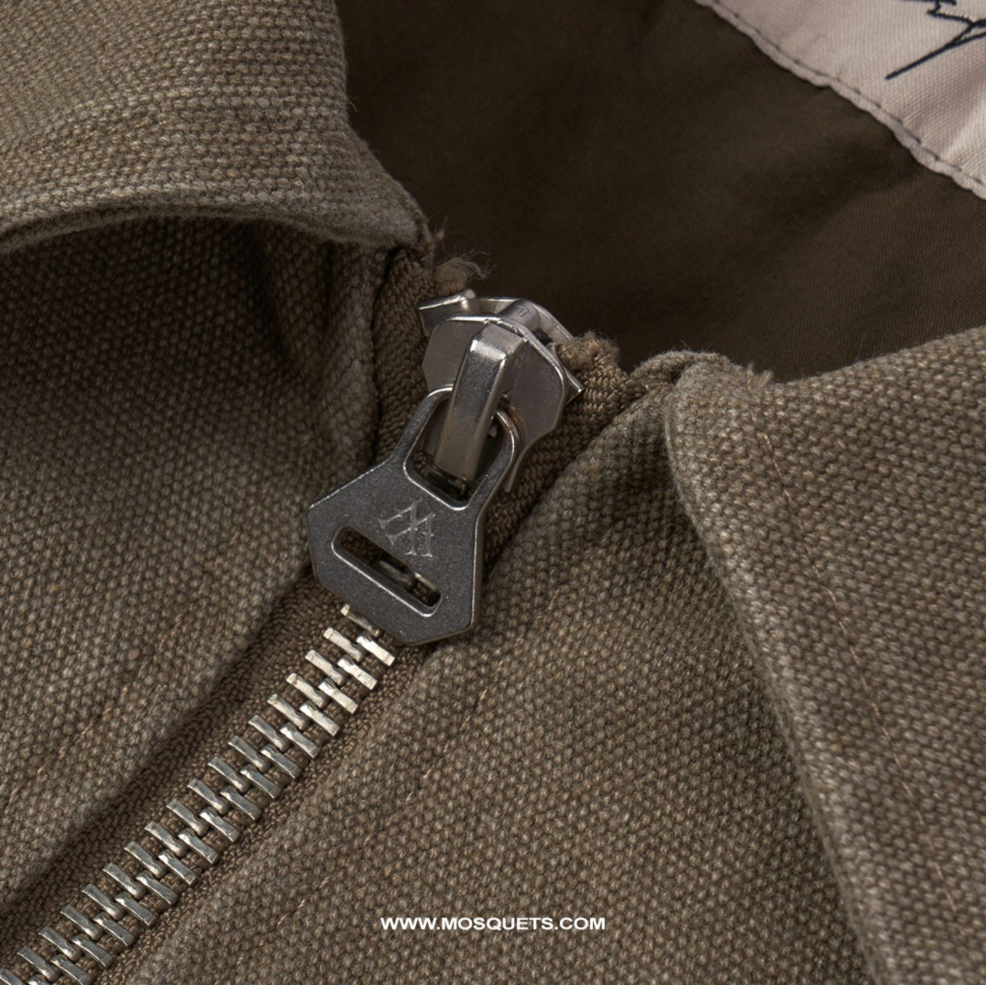 OLIVE GREEN ZIP-UP JACKET OVERSIZED DISTRESSED STREETWEAR
