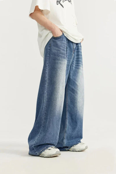 OVERSIZED BLACK DENIM PANTS UNISEX COTTON BLEND JEANS