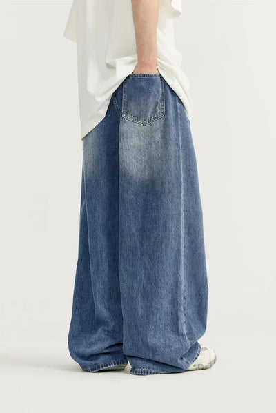 OVERSIZED BLACK DENIM PANTS UNISEX COTTON BLEND JEANS
