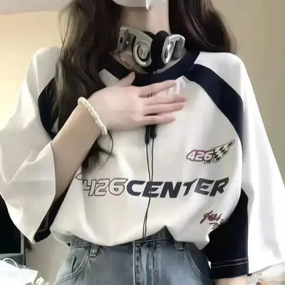 OVERSIZED GRAPHIC TEE - Y2K KOREAN VINTAGE SHORT SLEEVE DESIGN